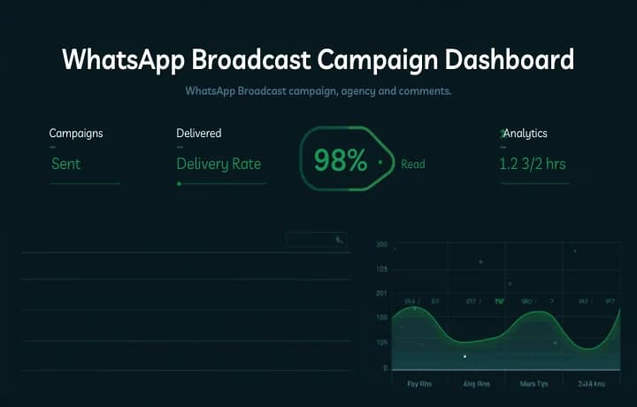 WhatsApp bulk broadcast campaign dashboard showing scheduled messages and delivery analytics