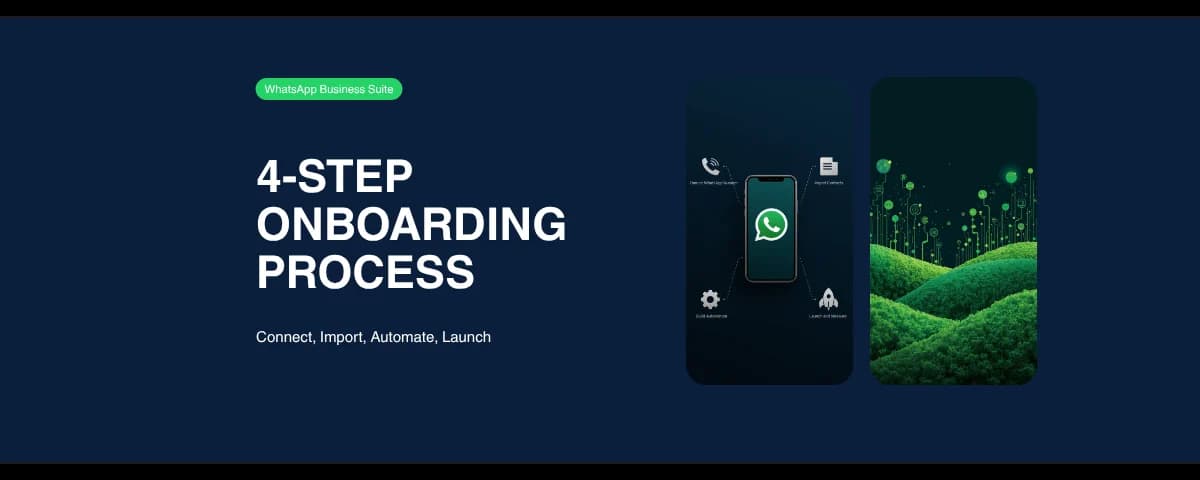 WhatsApp Business Suite setup process — connect, import, automate, and grow